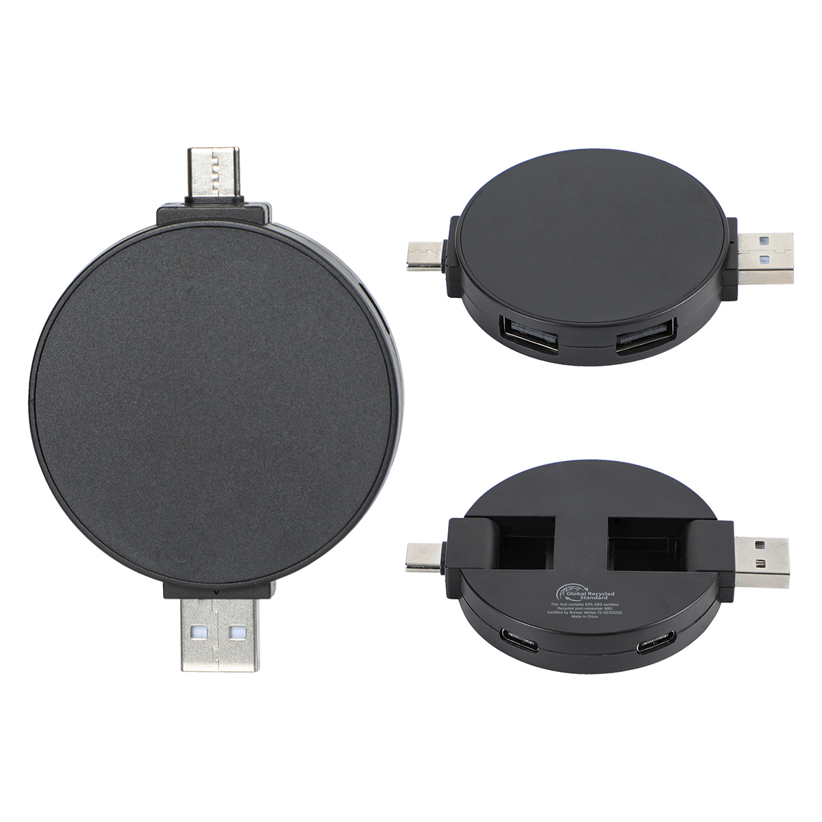 Picture of Quad 4-Port USB-C & USB-A Hub with Recycled ABS Case