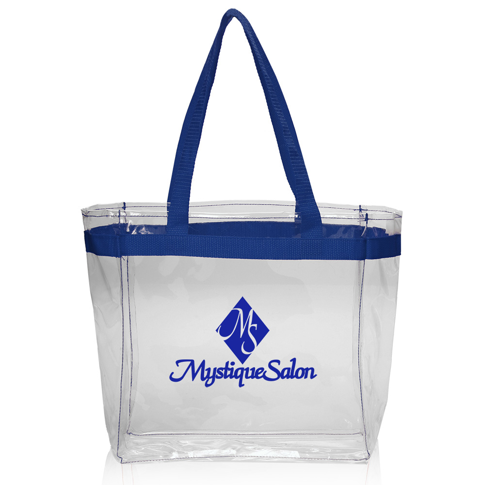 Picture of Color Handles Clear Plastic Tote Bags