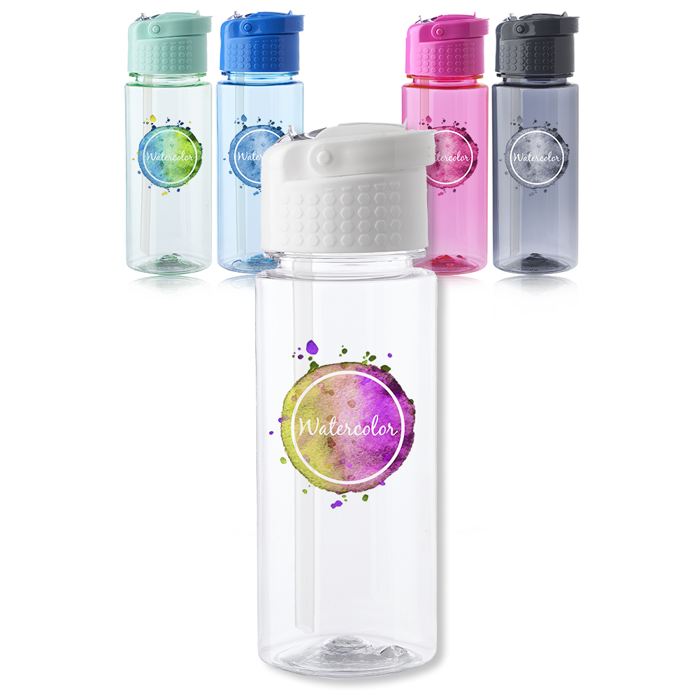 Picture of 18 oz. Transparent Plastic Water Bottle with Carrying Handle