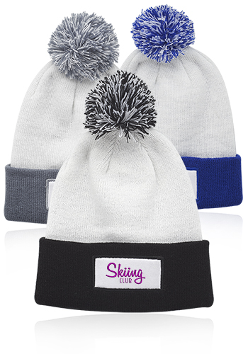 Picture of Fuji Two-Tone Patch Pompom Beanies