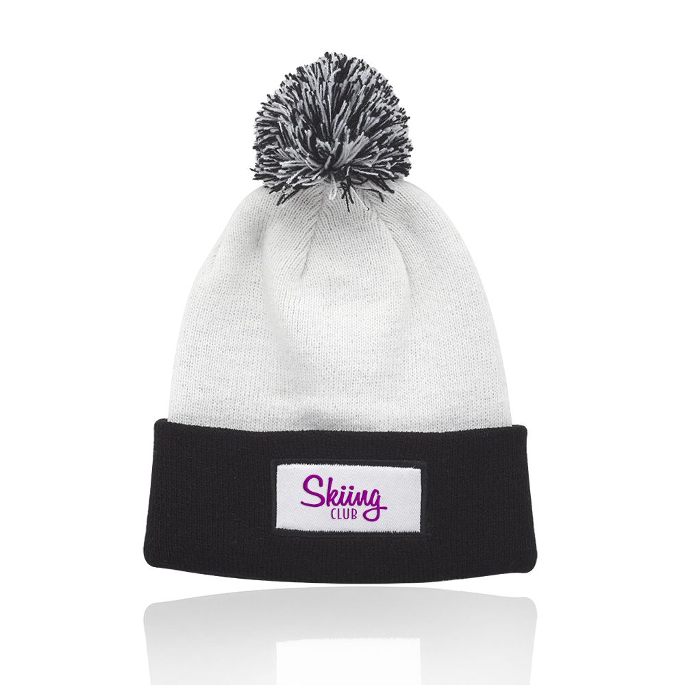 Picture of Fuji Two-Tone Patch Pompom Beanies