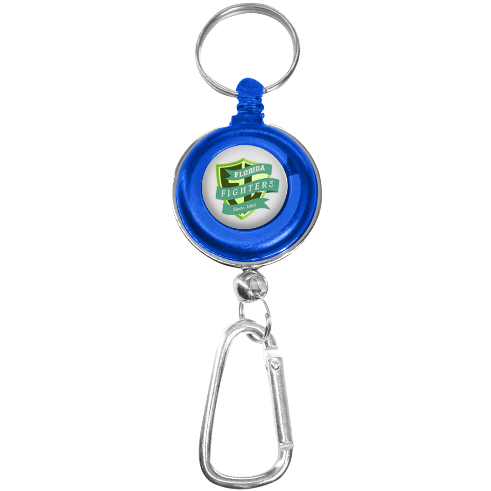 Picture of Transparent Badge Reel with Carabiner and Keyring