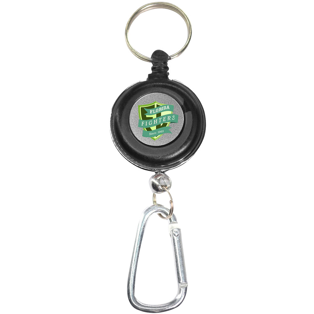 Picture of Transparent Badge Reel with Carabiner and Keyring