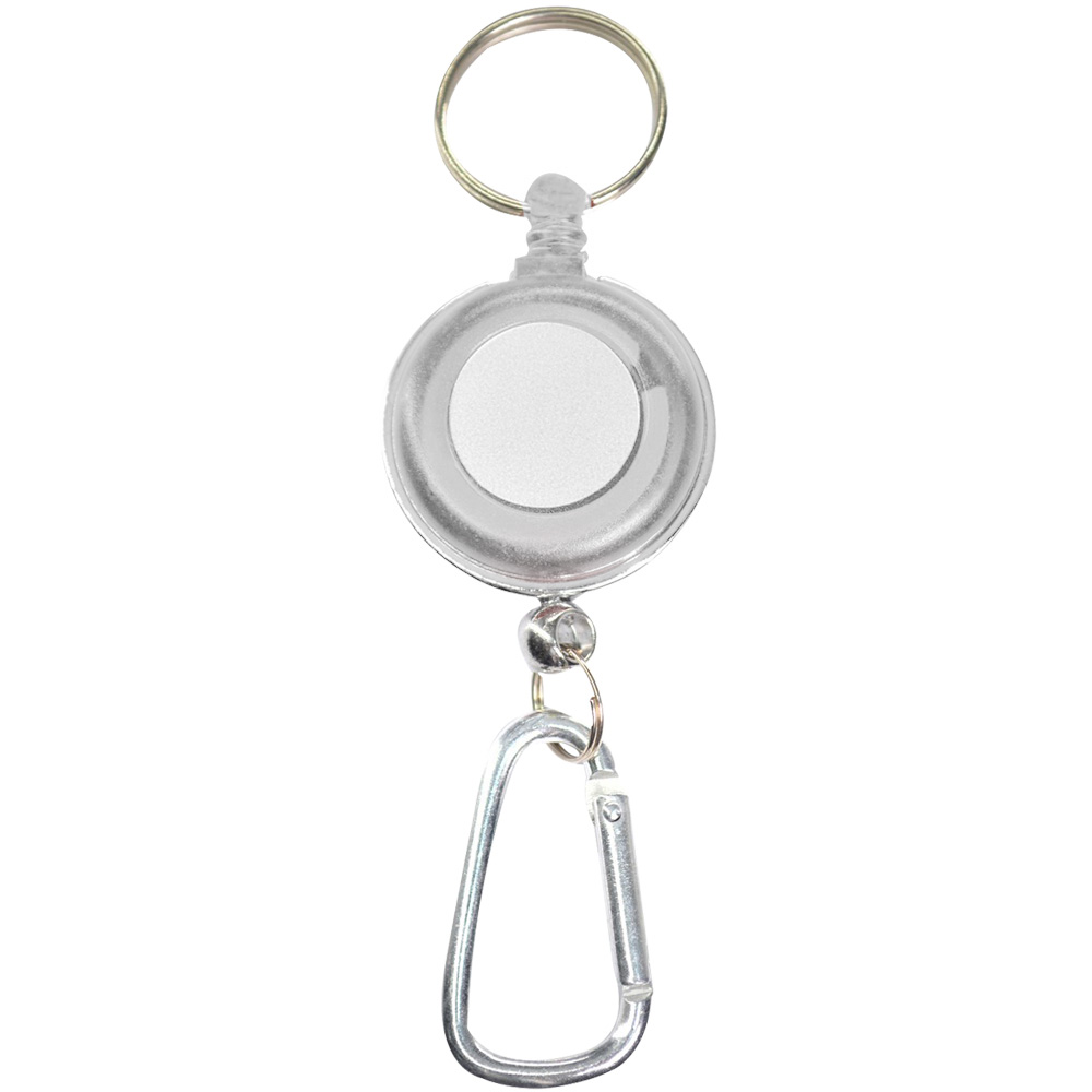 Picture of Transparent Badge Reel with Carabiner and Keyring