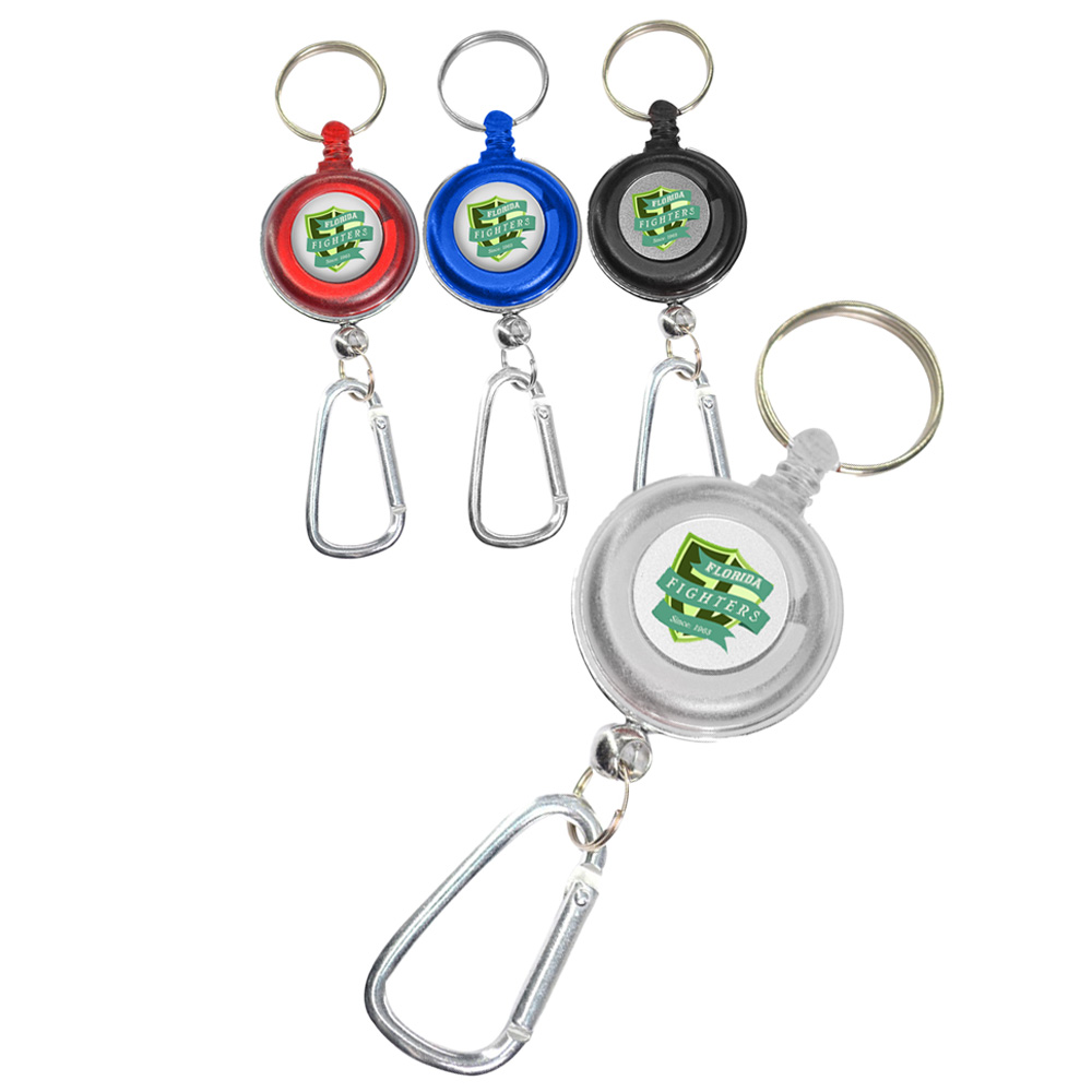 Picture of Transparent Badge Reel with Carabiner and Keyring