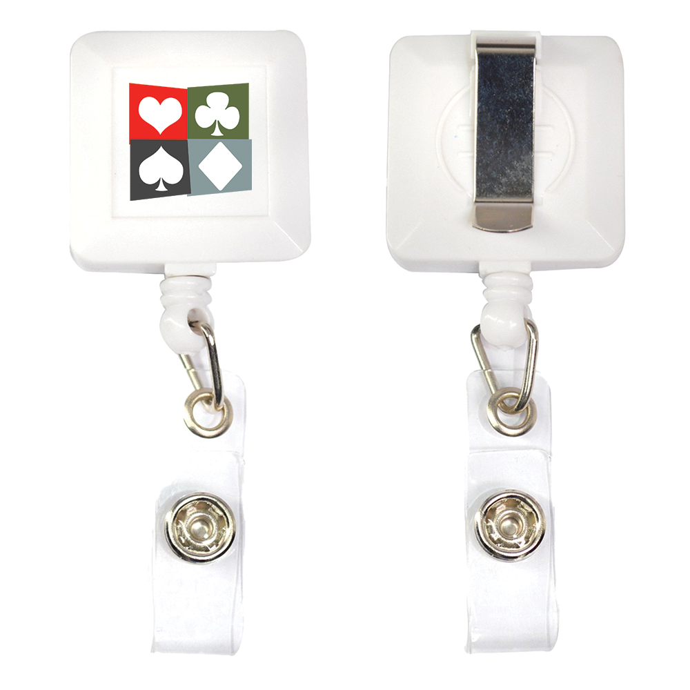 Picture of Square Retractable Badge Reel with Belt Clip