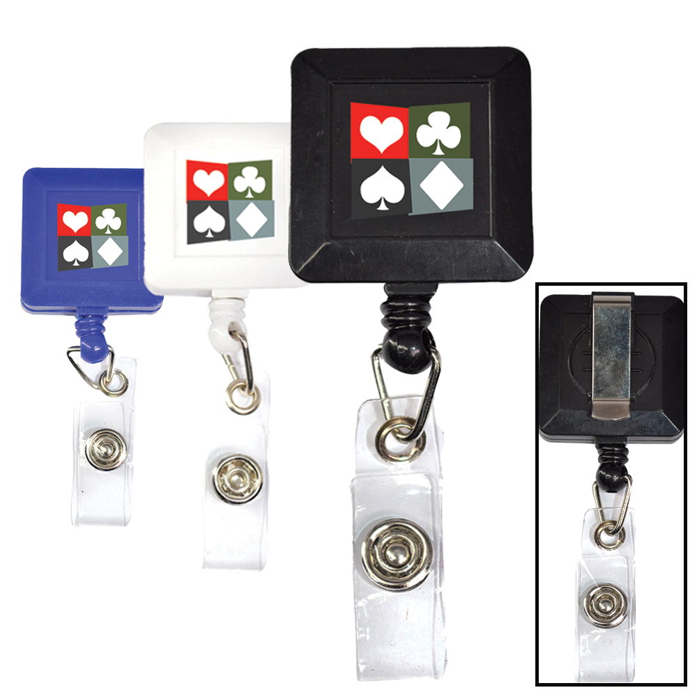 Picture of Square Retractable Badge Reel with Belt Clip