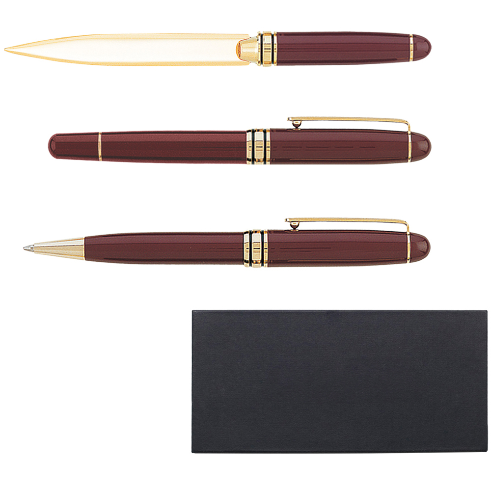 Picture of Danish-I Brass Letter Opener with GS Triple Pen Set