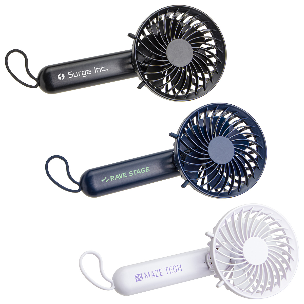 Picture of Quiet Breeze Rechargeable Hand Fan with Carabiner
