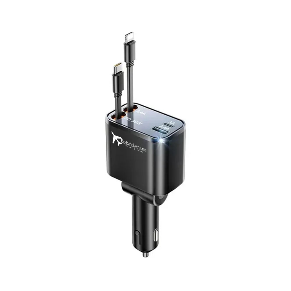 Picture of 4" 1 Fast Charging 69W Retractable Car Charger