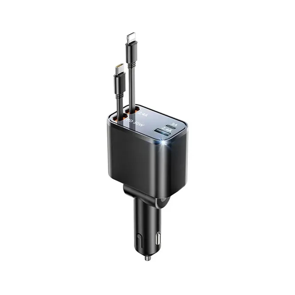 Picture of 4" 1 Fast Charging 69W Retractable Car Charger
