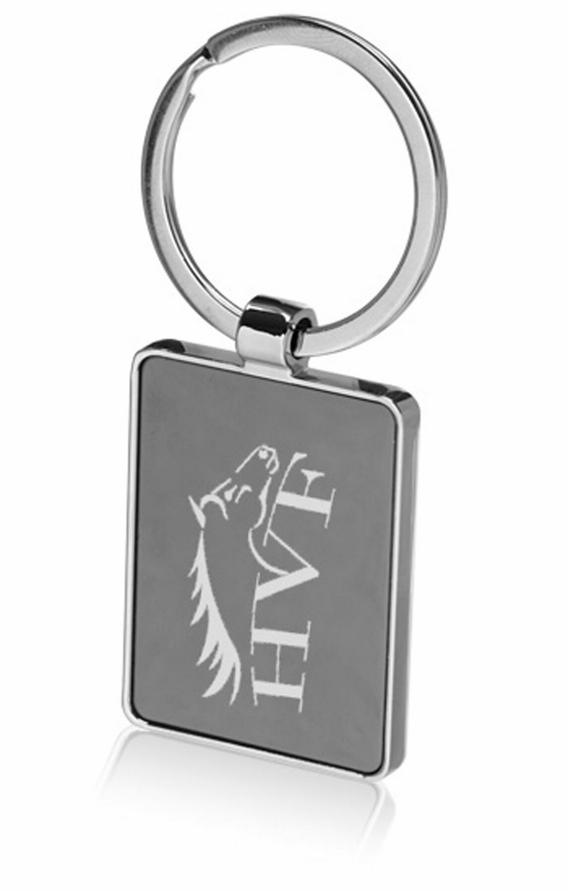 Picture of Two Tone Rectangular Metal Key Chain