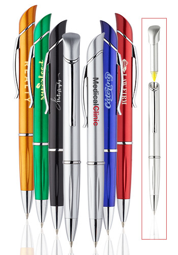 Picture of Big 10 Twist Plastic Pens with Highlighter