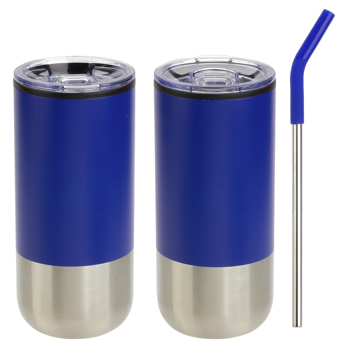 Picture of Oxford 16 oz Stainless Steel/Polypropylene Tumbler with Straw