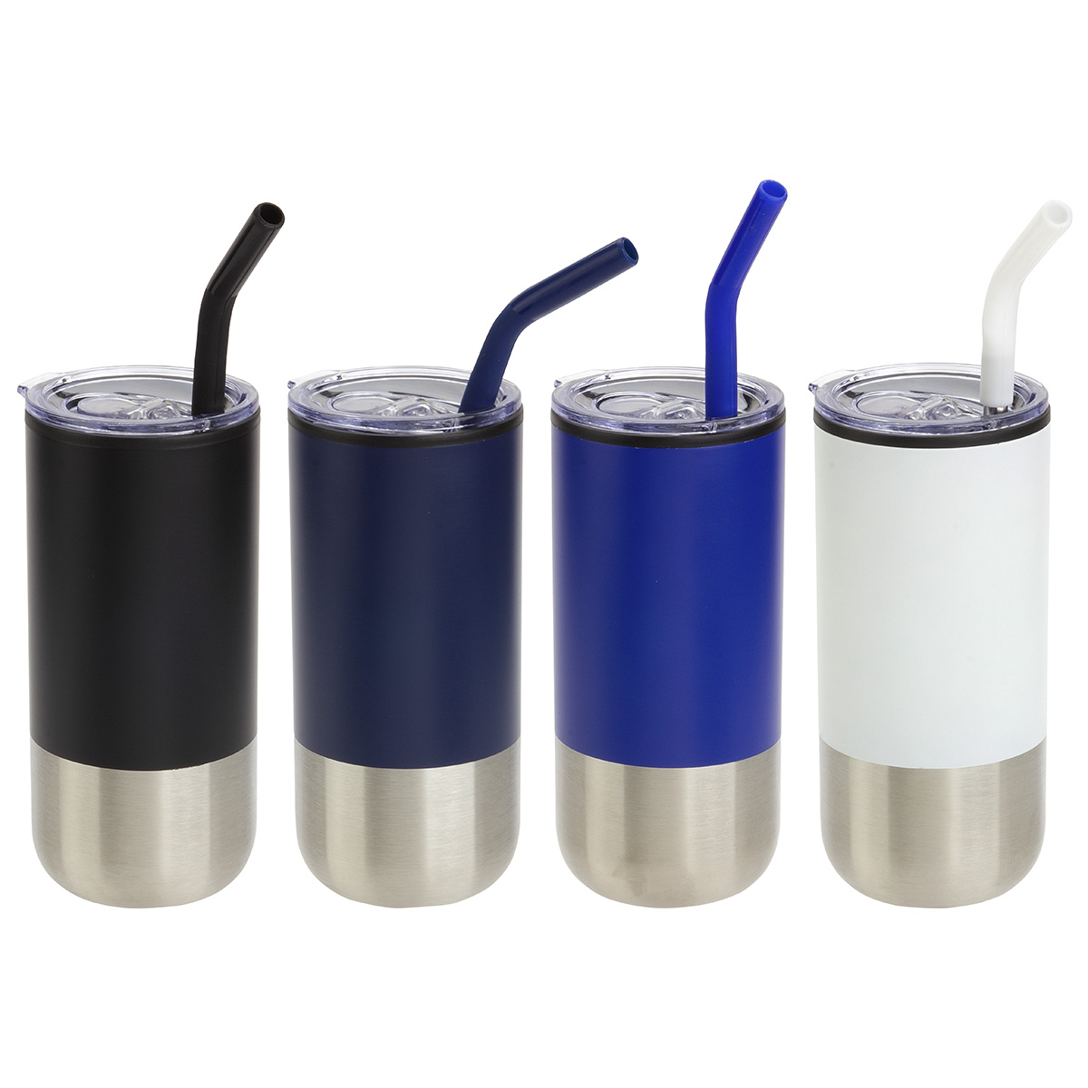 Picture of Oxford 16 oz Stainless Steel/Polypropylene Tumbler with Straw