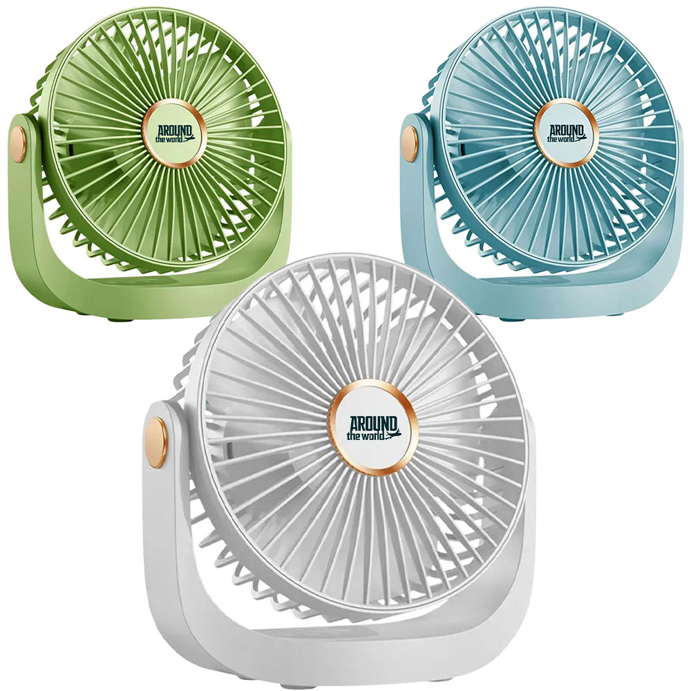 Picture of 5-Speed Portable Rechargeable Desk Fan with Cover
