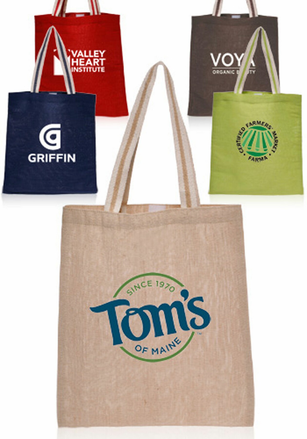 Picture of Natural Jute Fiber Carry-On Tote Bags (17"x13")