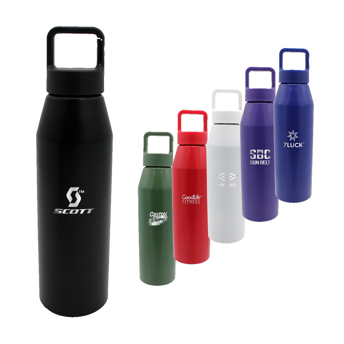 Picture of 25 oz. Recycled Aluminum Bottle with Carabiner Lid, Laser Engraved, Small