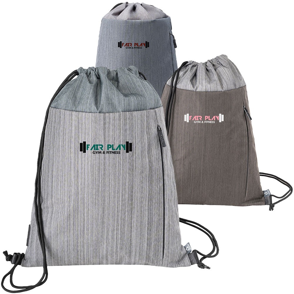 Picture of RejuVe MOTO Recycled Heather Drawstring Bags