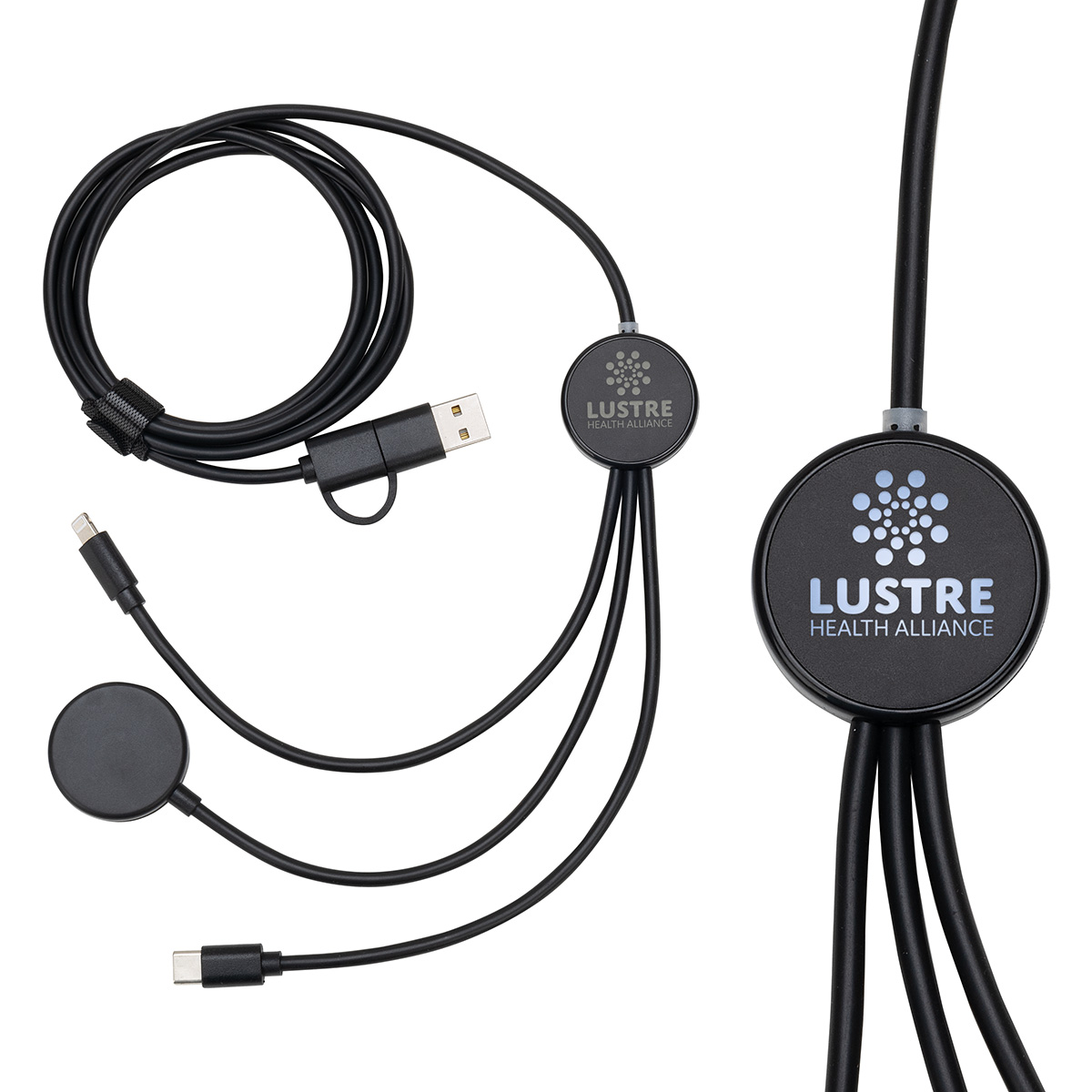 Picture of Infinity 5-in-1 59" Charging Cable with Watch Charger & Light-Up Logo