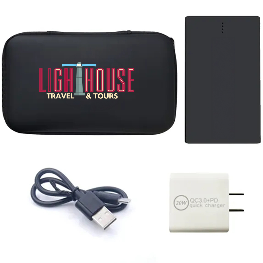 Picture of 20w Charger and 4000 mAH Slim Card Power Bank Set