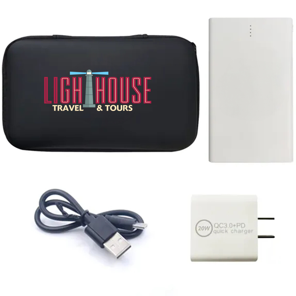 Picture of 20w Charger and 4000 mAH Slim Card Power Bank Set