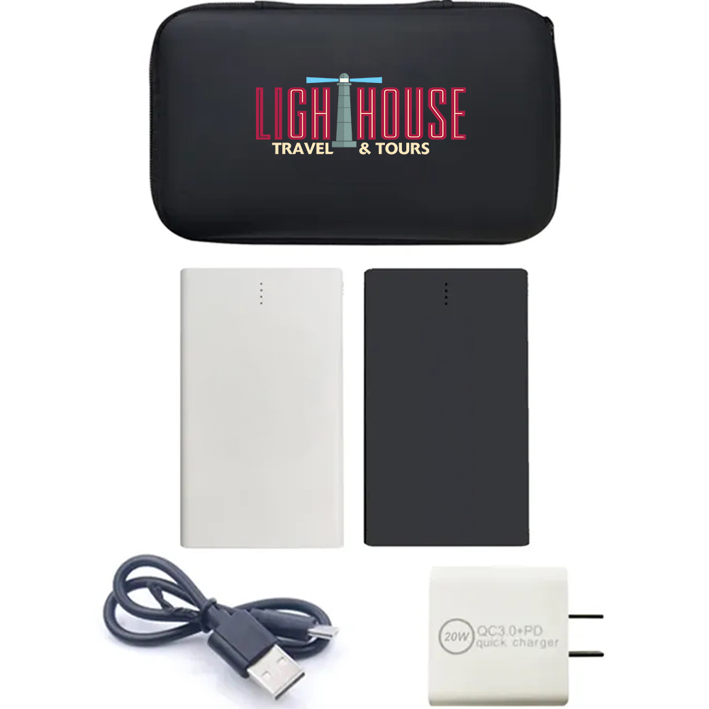 Picture of 20w Charger and 4000 mAH Slim Card Power Bank Set