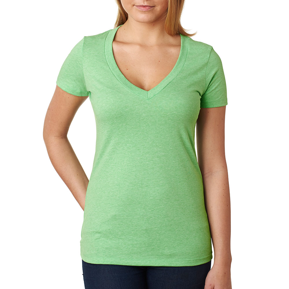 Picture of Next Level Ladies CVC Deep V Crew Neck Tee Shirts