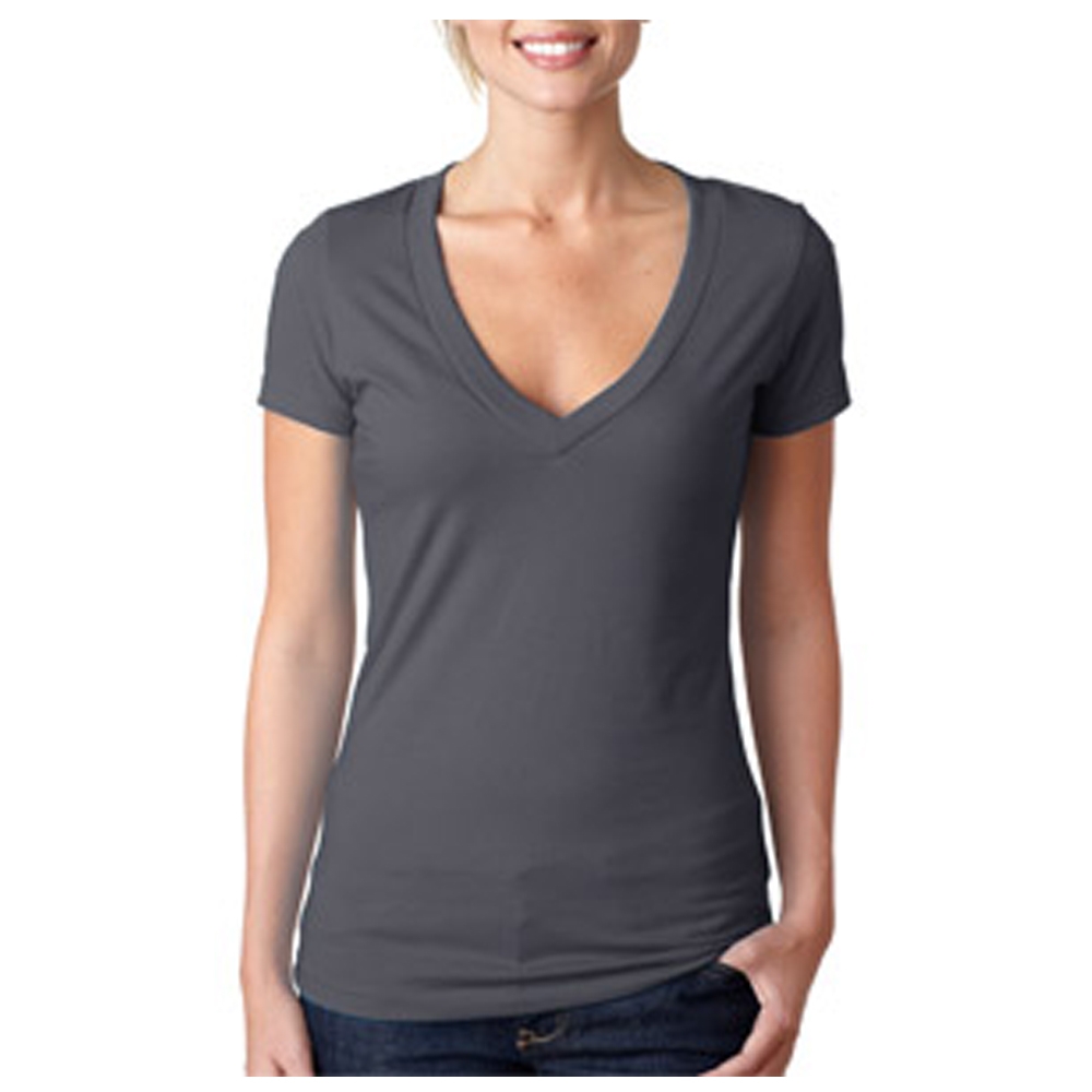 Picture of Next Level Ladies CVC Deep V Crew Neck Tee Shirts
