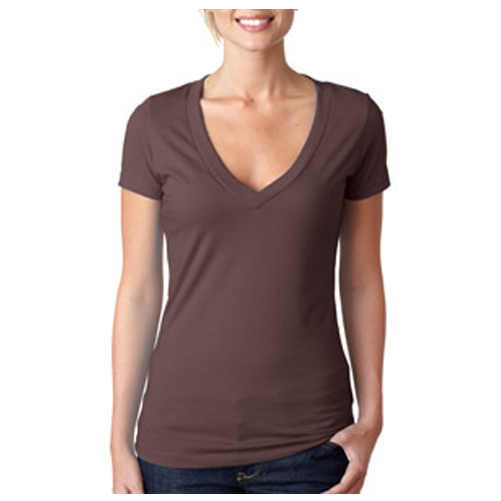 Picture of Next Level Ladies CVC Deep V Crew Neck Tee Shirts