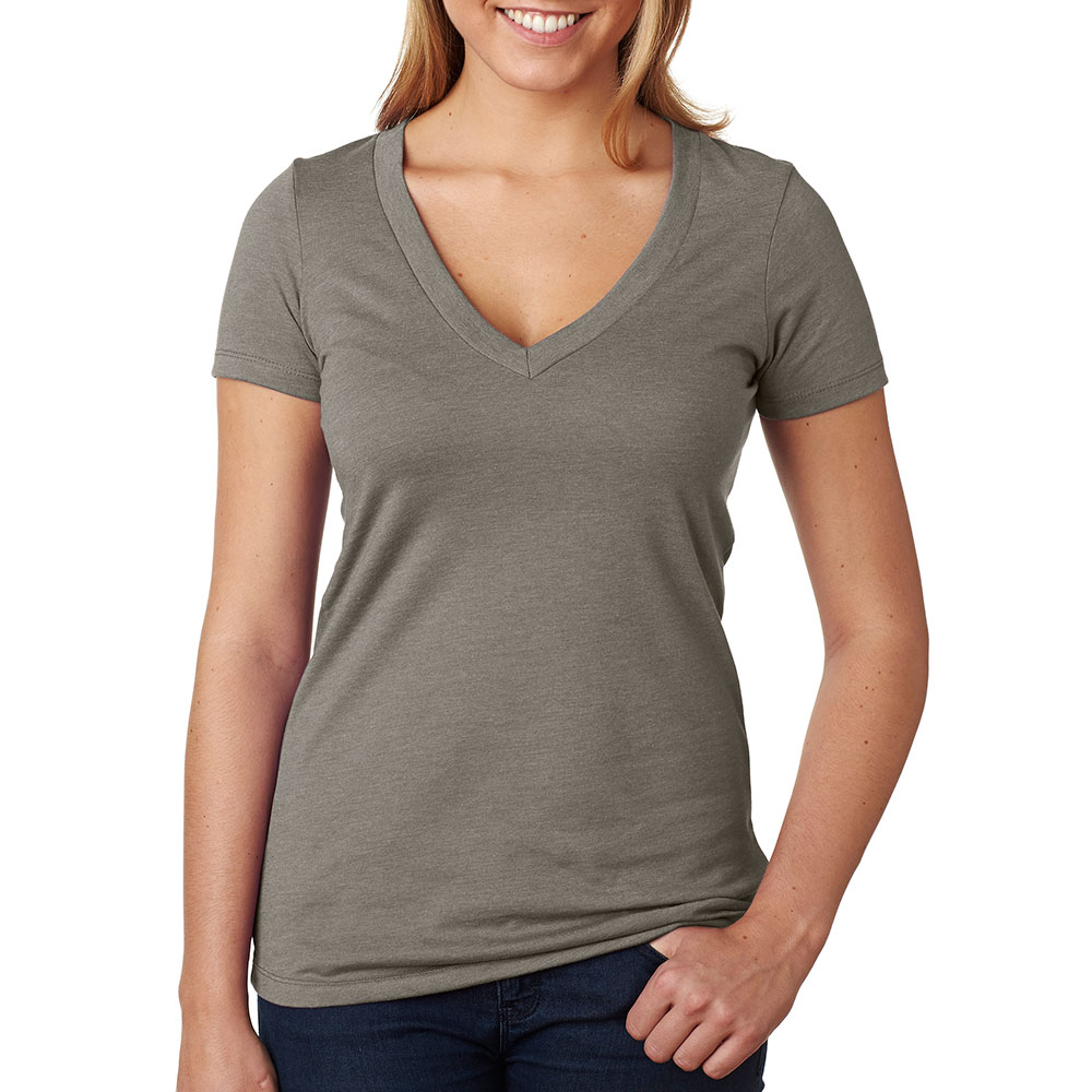 Picture of Next Level Ladies CVC Deep V Crew Neck Tee Shirts