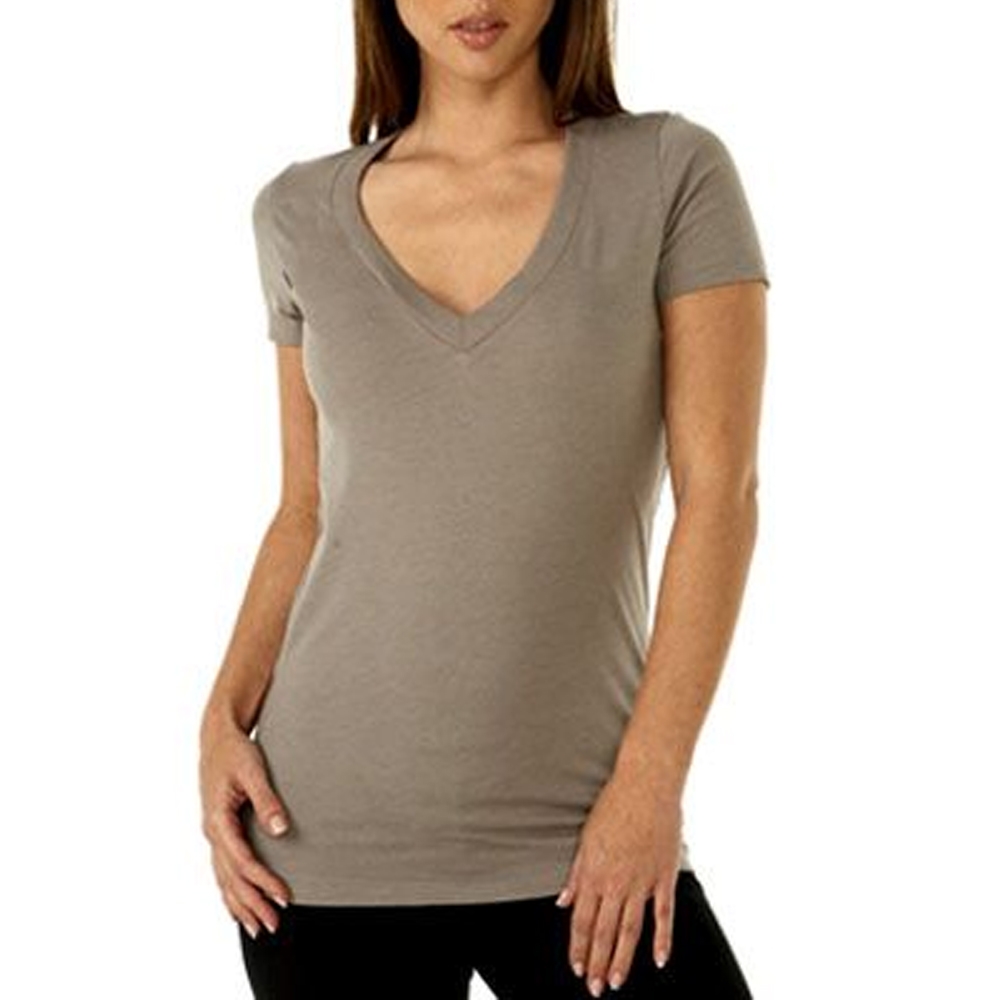 Picture of Next Level Ladies CVC Deep V Crew Neck Tee Shirts