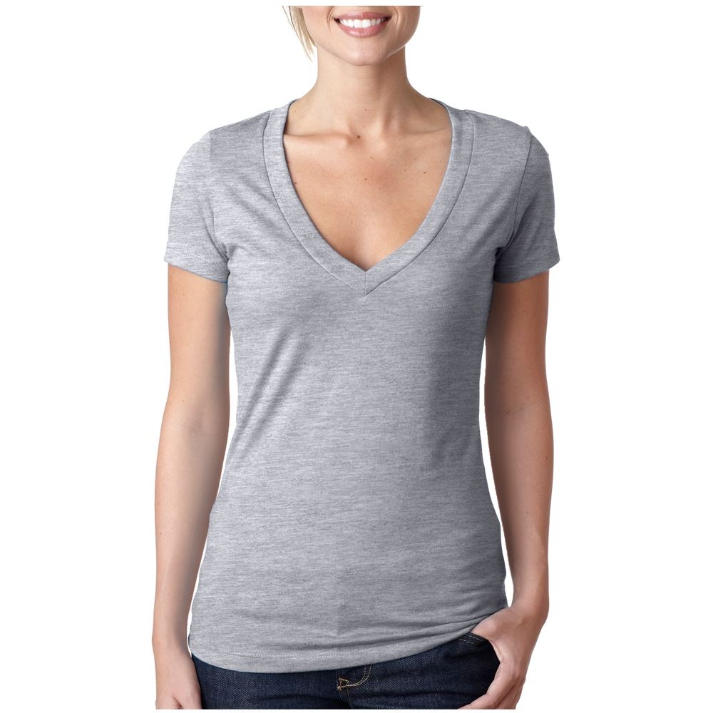 Picture of Next Level Ladies CVC Deep V Crew Neck Tee Shirts