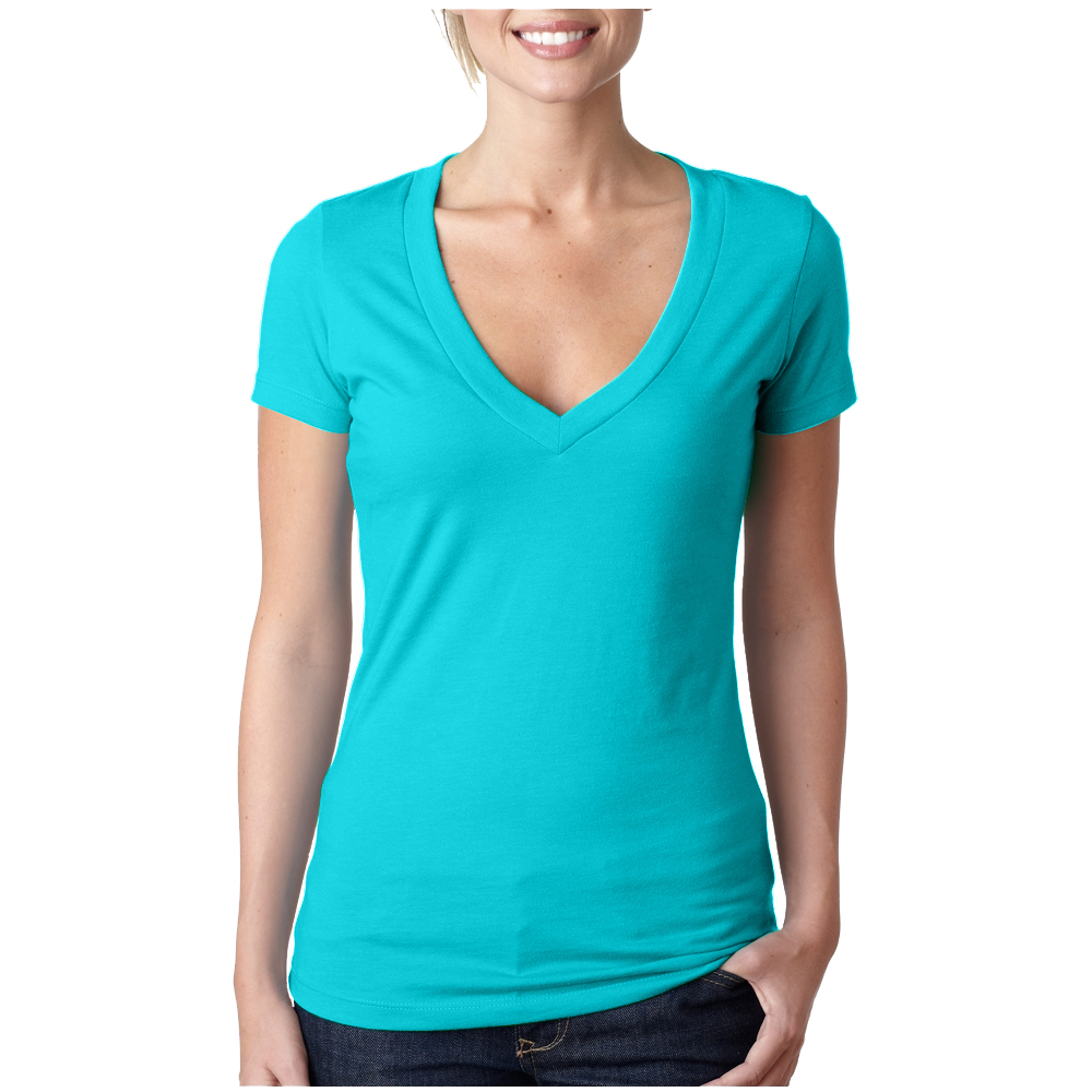 Picture of Next Level Ladies CVC Deep V Crew Neck Tee Shirts