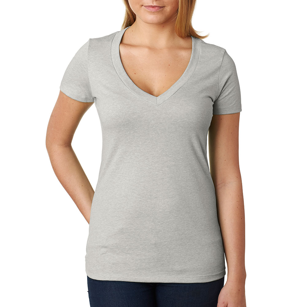 Picture of Next Level Ladies CVC Deep V Crew Neck Tee Shirts
