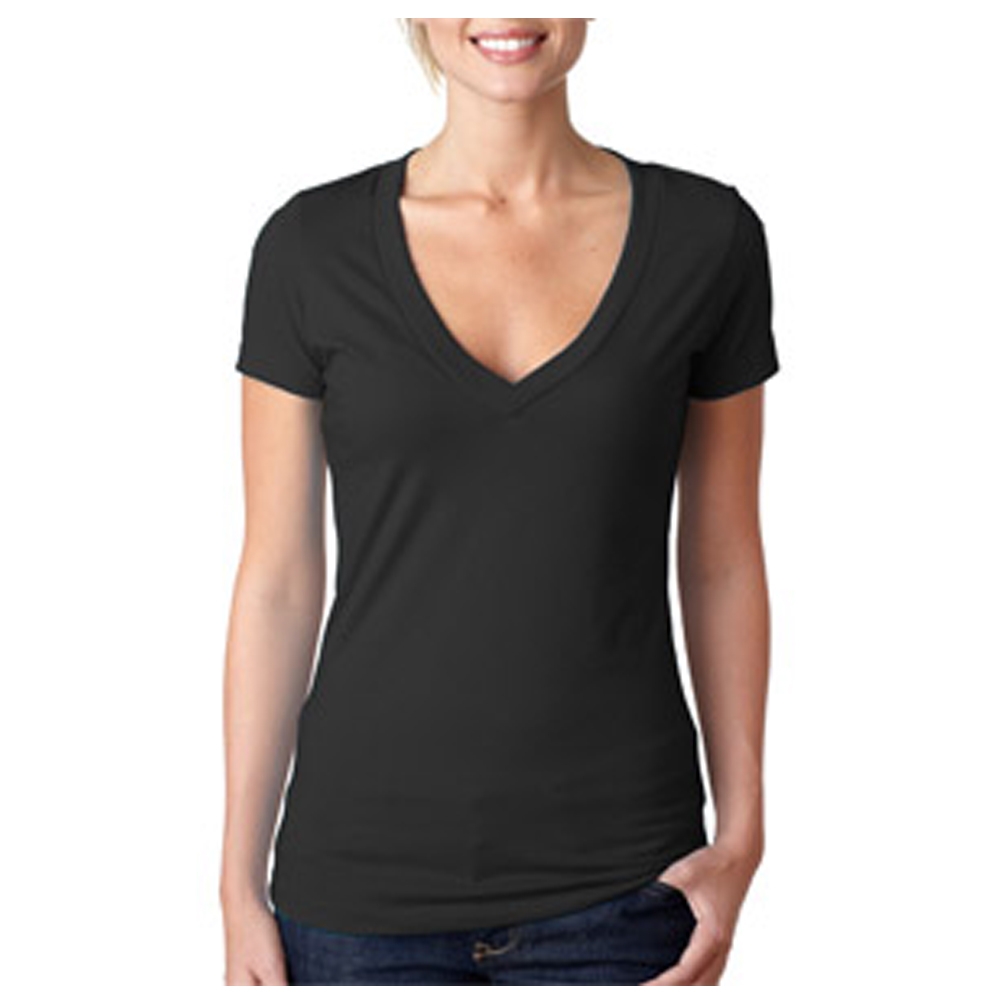 Picture of Next Level Ladies CVC Deep V Crew Neck Tee Shirts