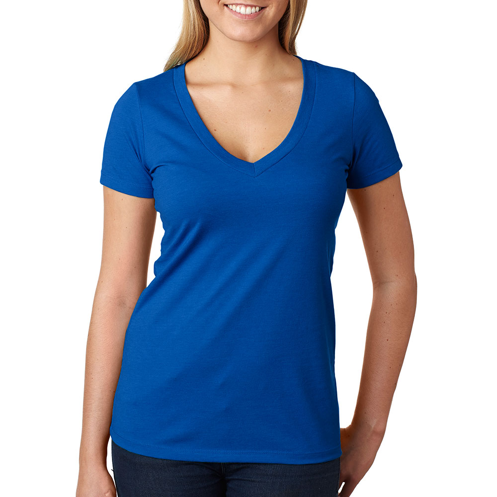 Picture of Next Level Ladies CVC Deep V Crew Neck Tee Shirts