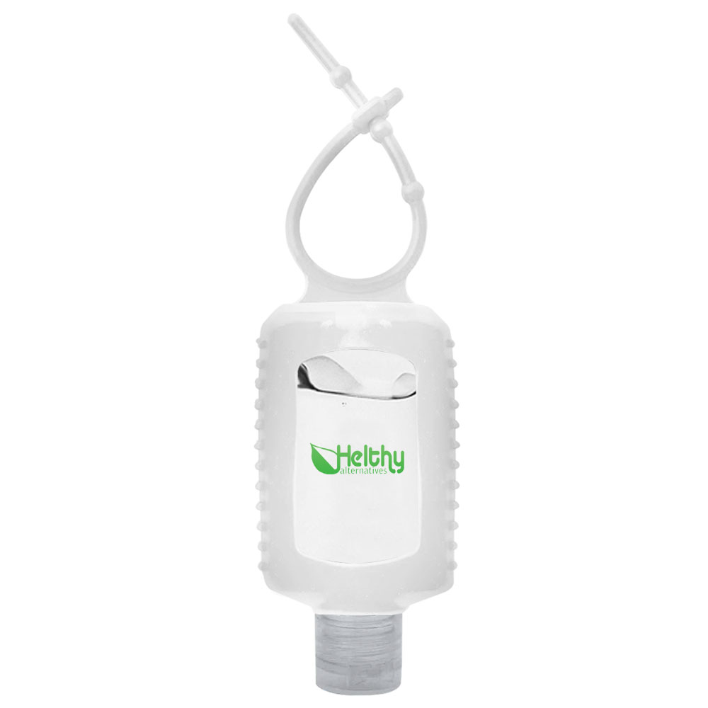 Picture of Customized 2 Oz. Gel Hand Sanitizers with Silicone Sleeve