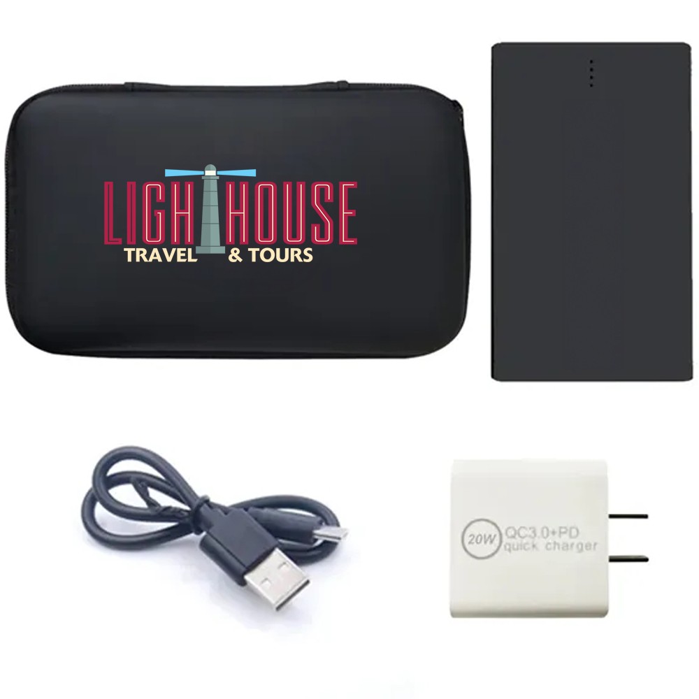 Picture of 20w Charger and 4000 mAH Slim Card Power Bank Set