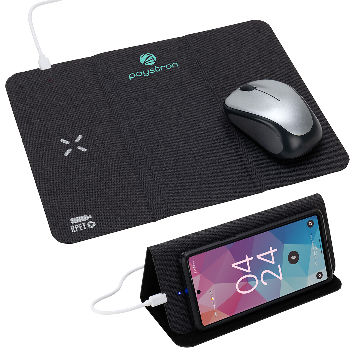 Picture of Acadia RPET Mouse Pad with 15W Wireless Charger