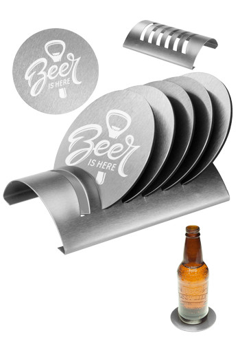 Picture of 7 Piece Round Coaster Sets with Stand