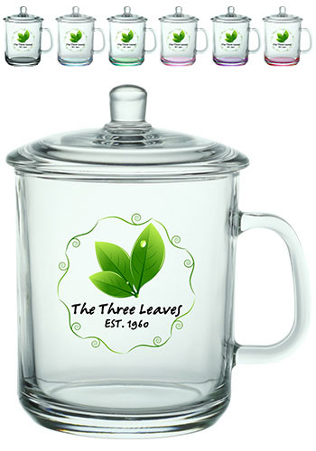 Picture of 15 oz. Glass Tea Cups with Lids