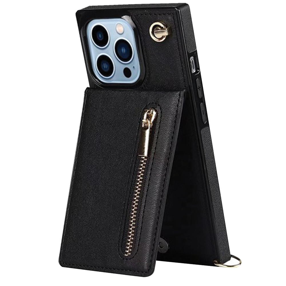 Picture of Crossbody Lanyard Leather Phone Wallet Case for iPhone 11/12/13