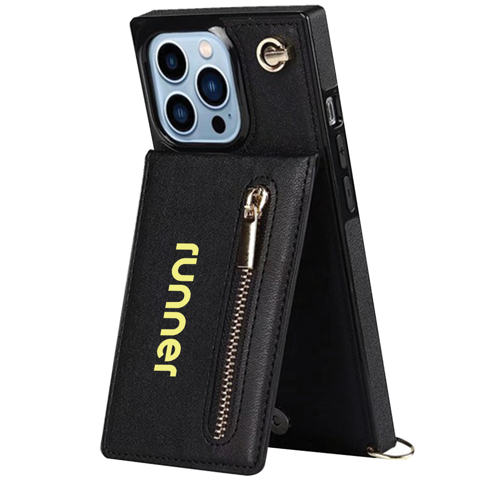 Picture of Crossbody Lanyard Leather Phone Wallet Case for iPhone 11/12/13