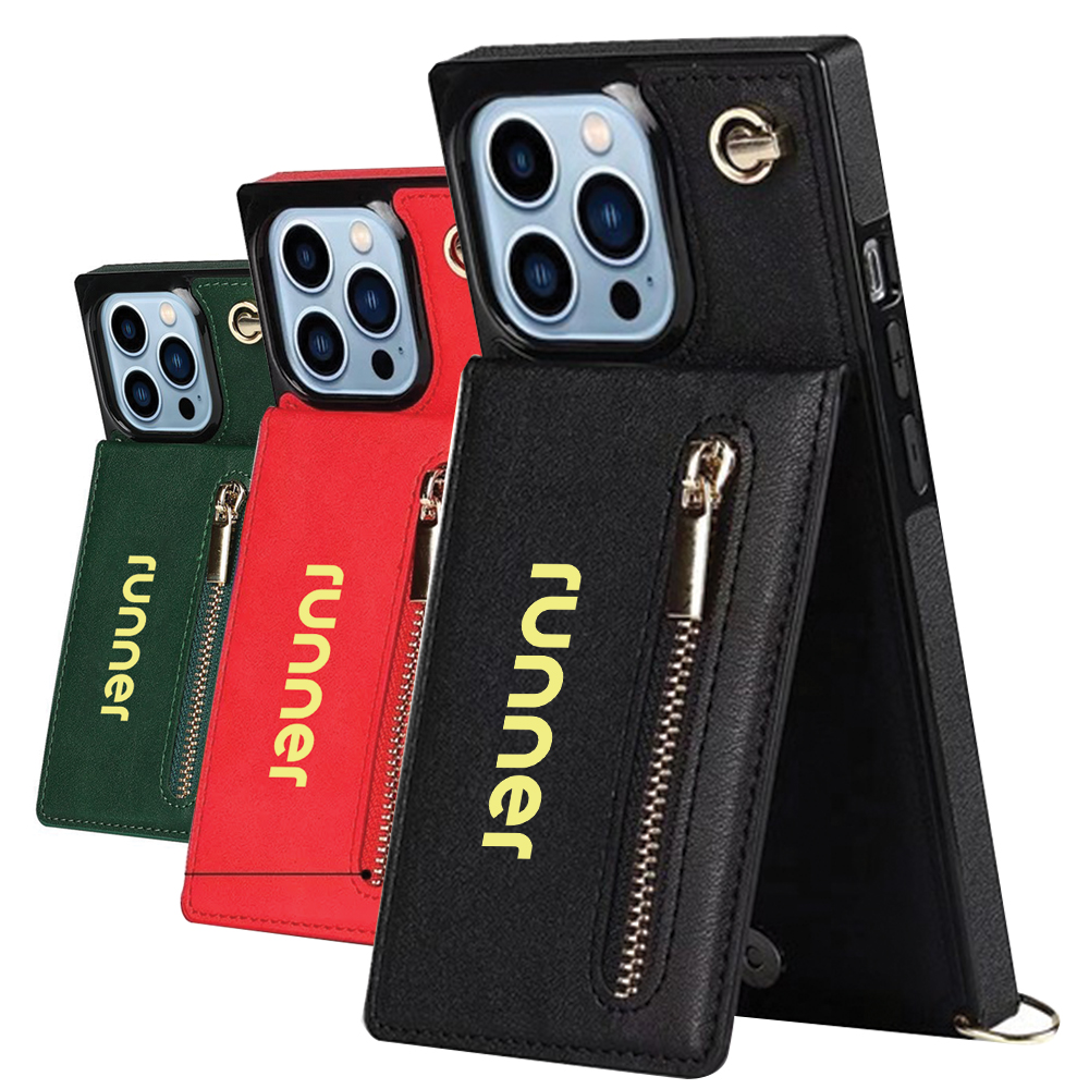 Picture of Crossbody Lanyard Leather Phone Wallet Case for iPhone 11/12/13