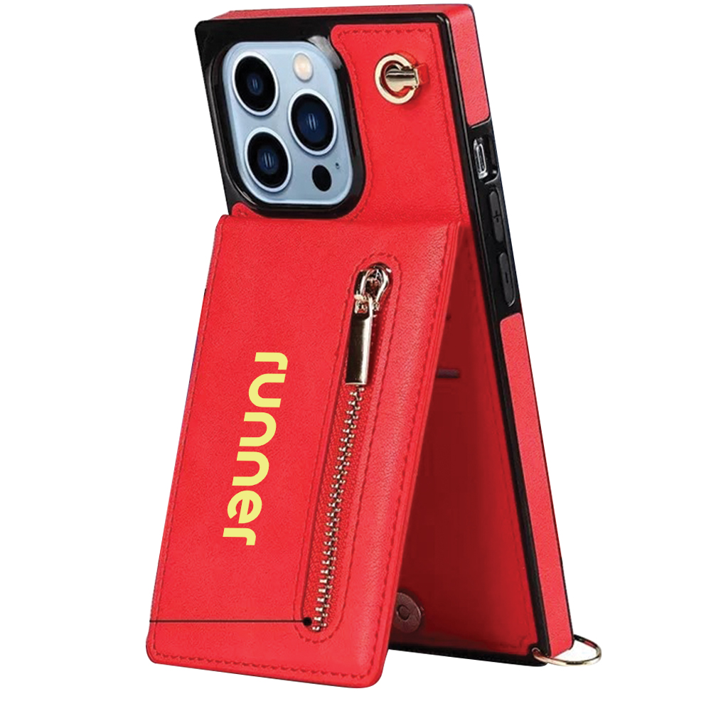 Picture of Crossbody Lanyard Leather Phone Wallet Case for iPhone 11/12/13