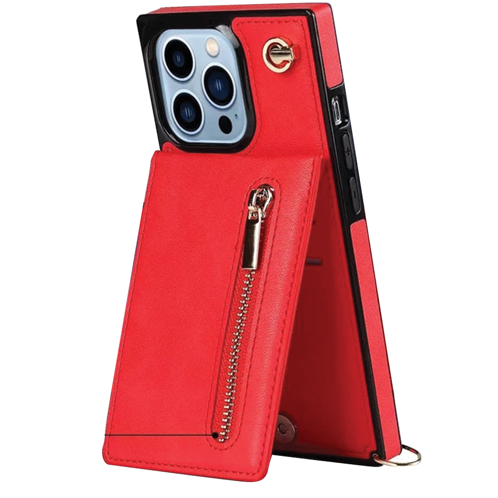 Picture of Crossbody Lanyard Leather Phone Wallet Case for iPhone 11/12/13