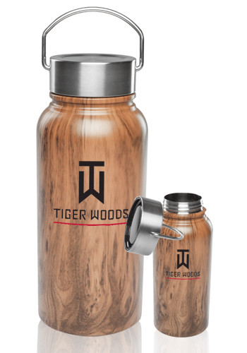 Picture of 30 Oz. Large Wood Coated Stainless Steel Water Bottles