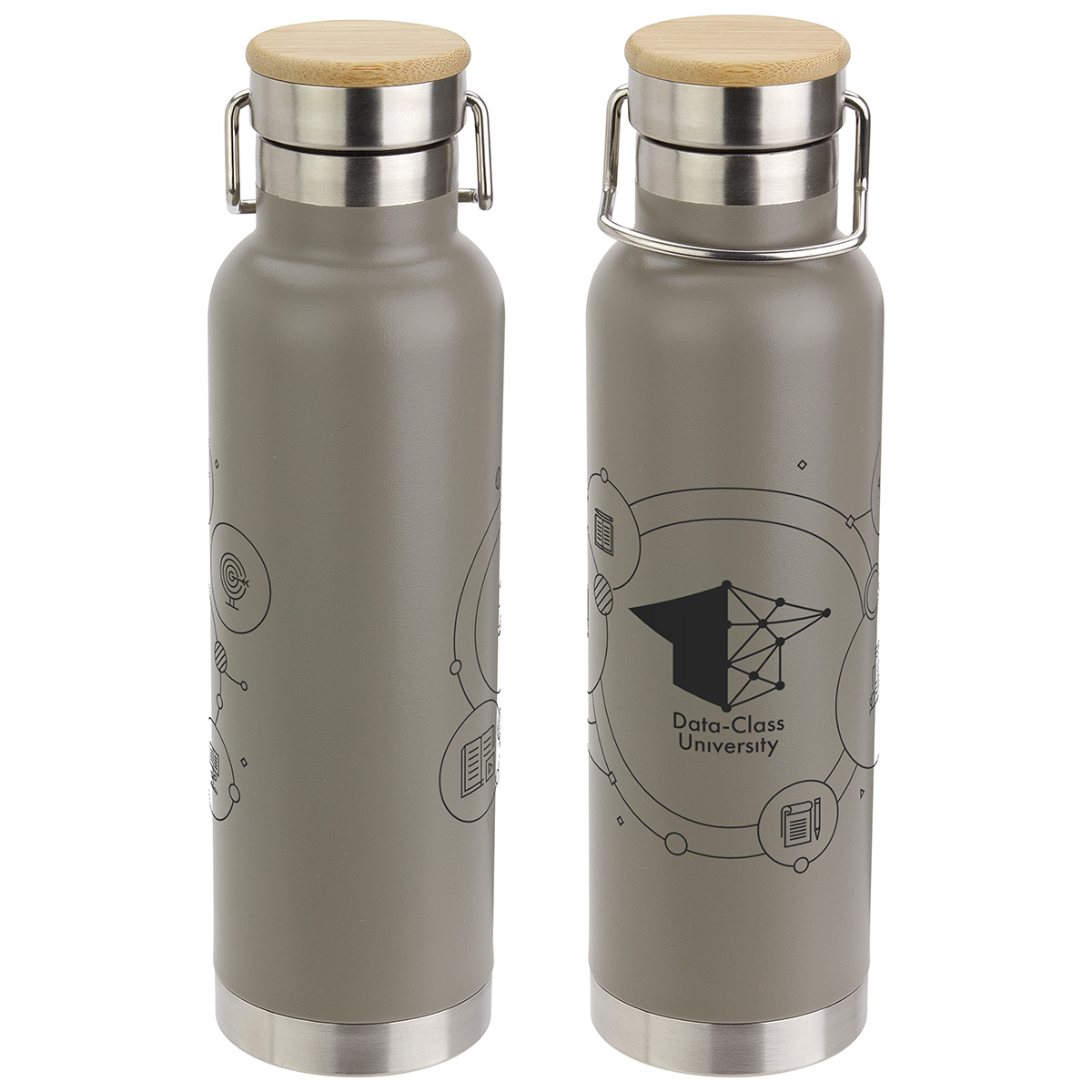 Picture of Cusano 22 oz Vacuum Insulated Stainless Steel Bottle with Bamboo Cap