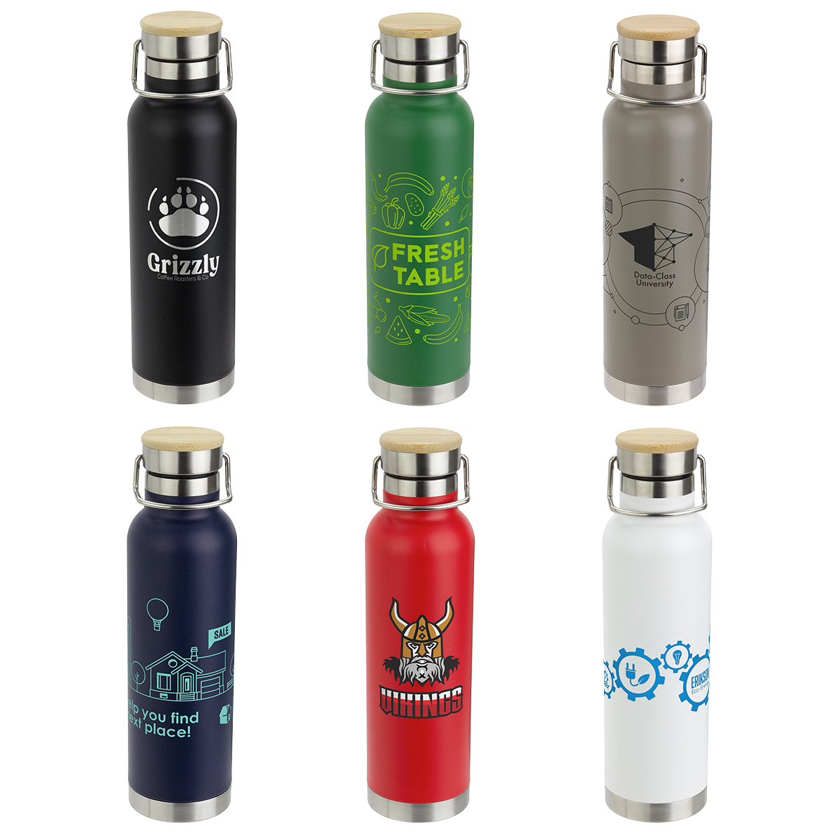 Picture of Cusano 22 oz Vacuum Insulated Stainless Steel Bottle with Bamboo Cap